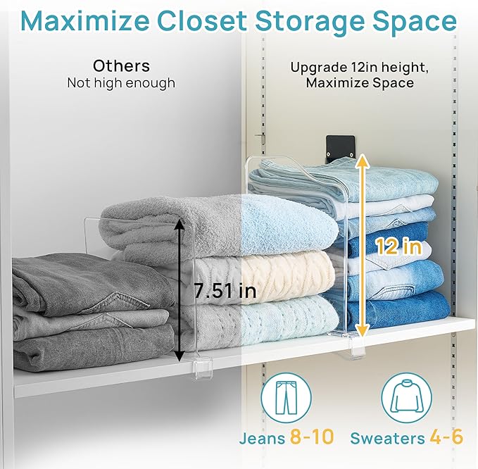 Vtopmart 4 Pack 12in Height Shelf Dividers - Image 3