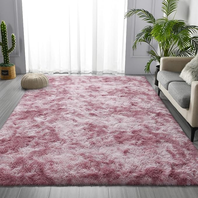 Deerhoo Large Shag Area Rugs 6 x 9, Tie-Dyed Plush Fuzzy Rugs - Image 3