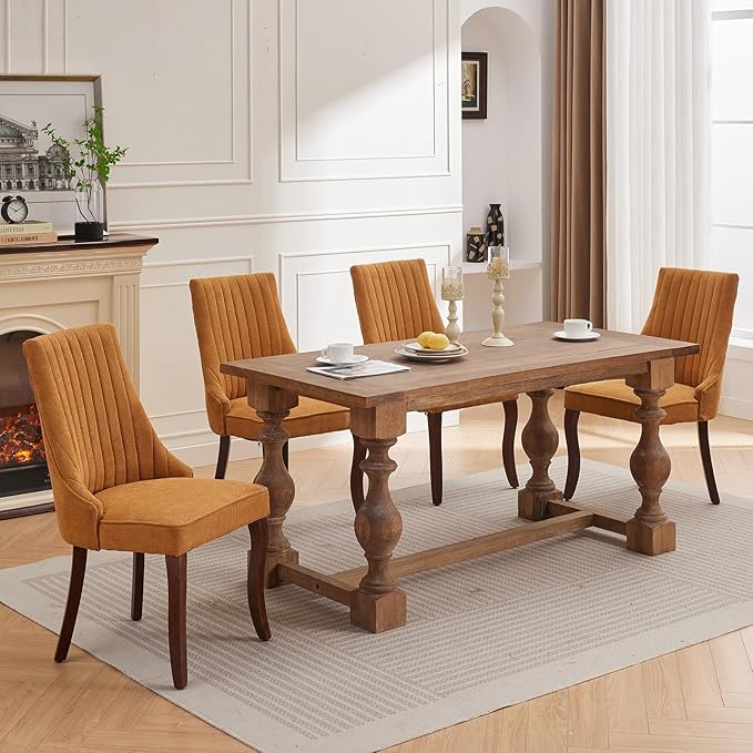 Gold Mid Century Dining Chairs Set, Modern Kitchen & Dining Room Chairs, ...