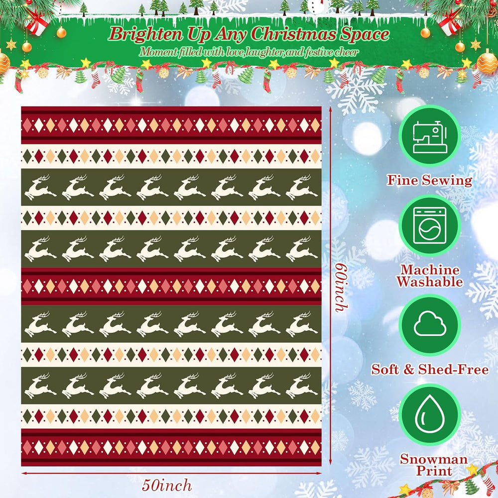 Preboun 6 Pcs 50 x 60 Inch Fleece Throw Blanket Bulk, Christmas