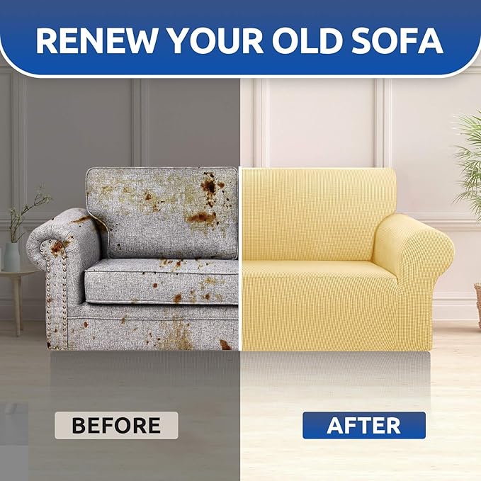 KEKUOU Stretch Loveseat Sofa Cover Slipcover, Couch Covers