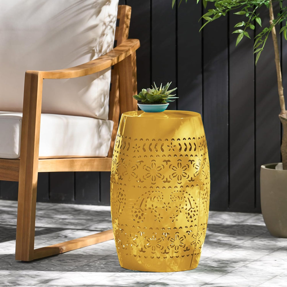 Christopher Knight Home Zoey Small Outdoor Side Table, Lace Cut Iron End Tabl...