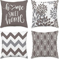 Hexagram Geometric Grey Pillow Covers 16x16 Set of 4, Decorative Outdoor Boho by Hexagram