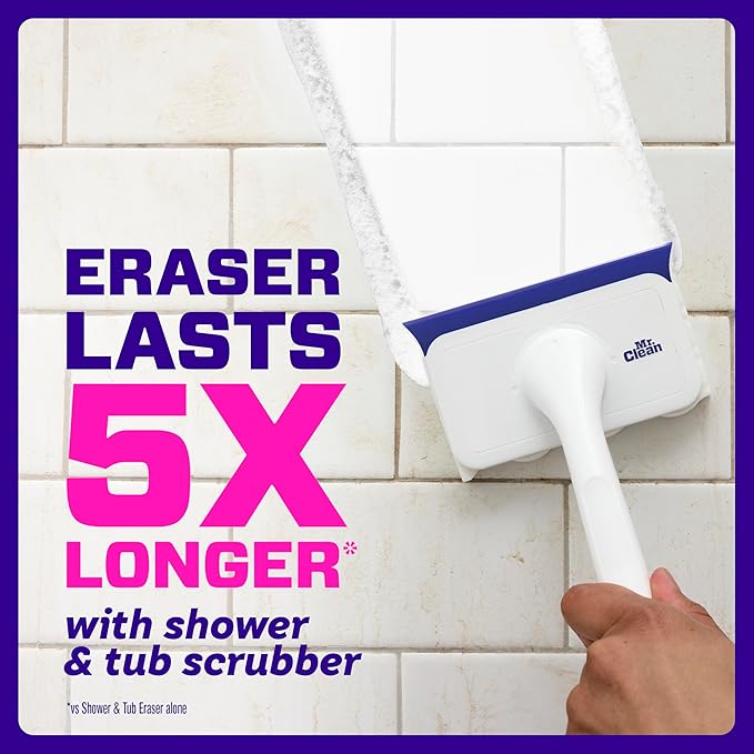 Mr. Clean Magic Eraser Shower & Tub Scrubber, Bathroom Cleaner, All in One - Image 6