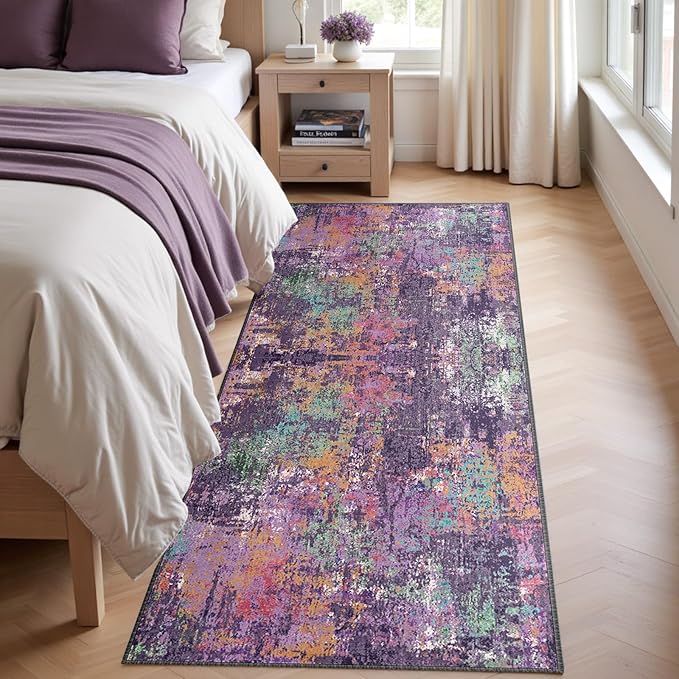 Washable Area Rugs 2'x10' Non-Slip Modern Abstract Soft - Image 4