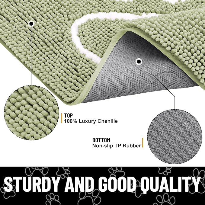 Smiry Dog Door Mat for Muddy Paws, Absorbent Dirt Trapper Non Slip Quick Dry - Image 3