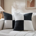 Fancy Homi Set of 2 Black White Euro Decorative Throw Pillow Covers 26x26 Inch by Fancy+Homi