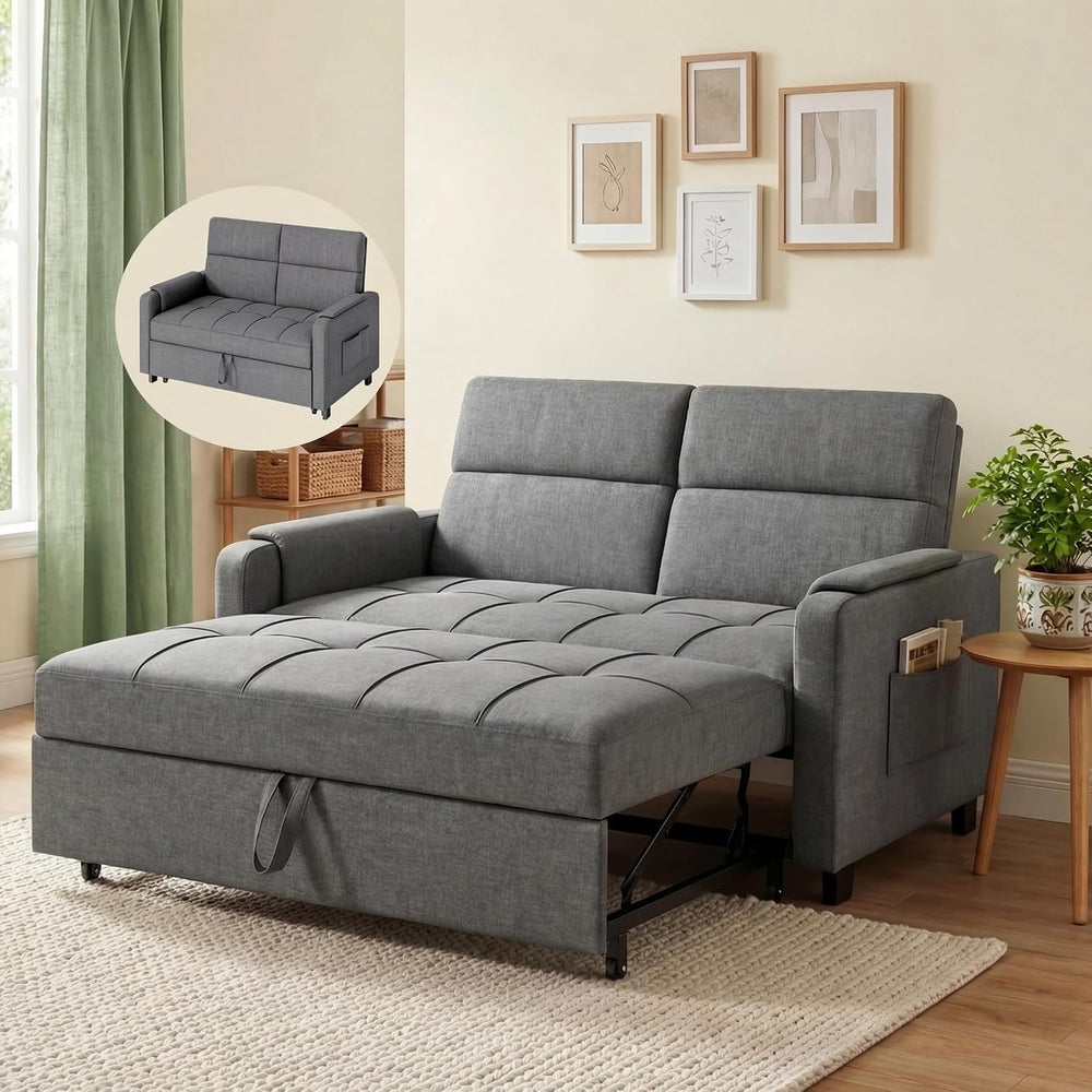 Gizoon Convertible Sofa Bed Modern Couch Bed & Small Loveseat Sleeper, Grey