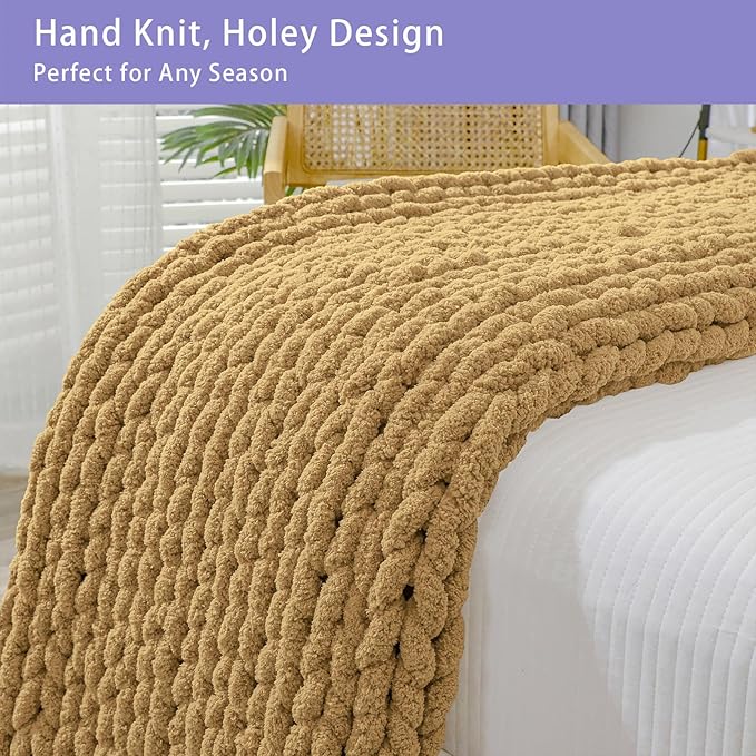 Bigacogo Chunky Knit Throw Blanket - Image 4