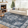 Area Rug 6x9 Washable Rug, Vintage Boho Medallion Rugs Non-Slip Soft Low Pile by VECARF