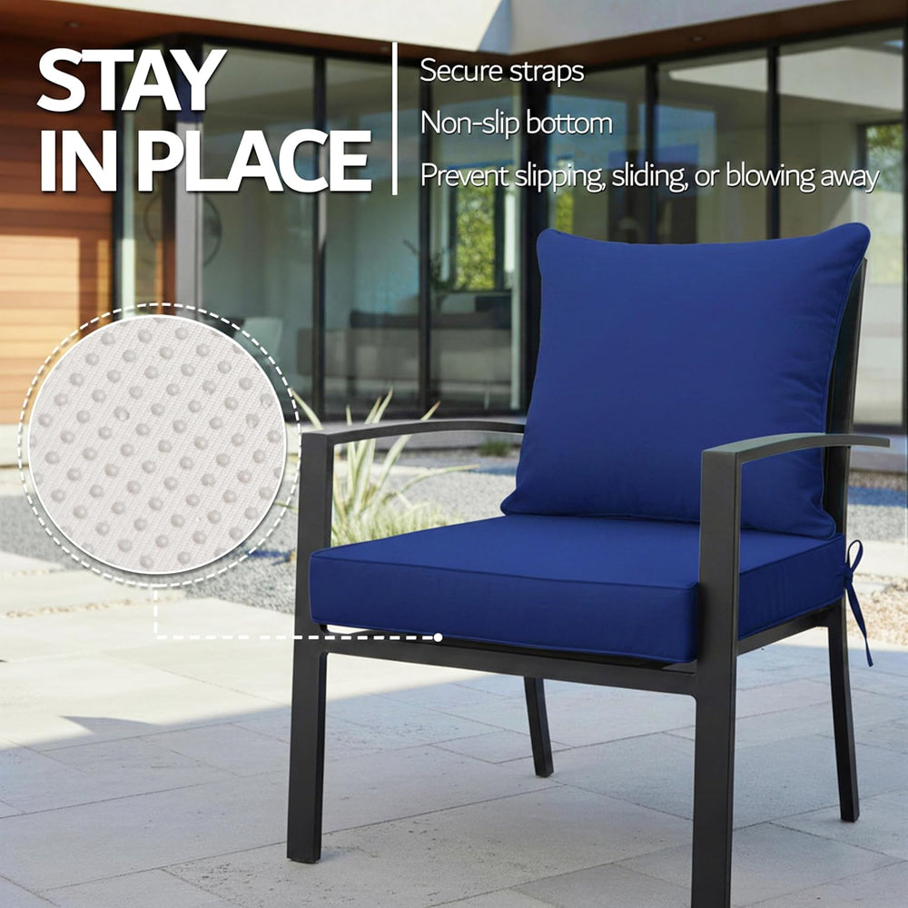24''x24''x4'' Outdoor Chair Cushions Set of 2, Navy