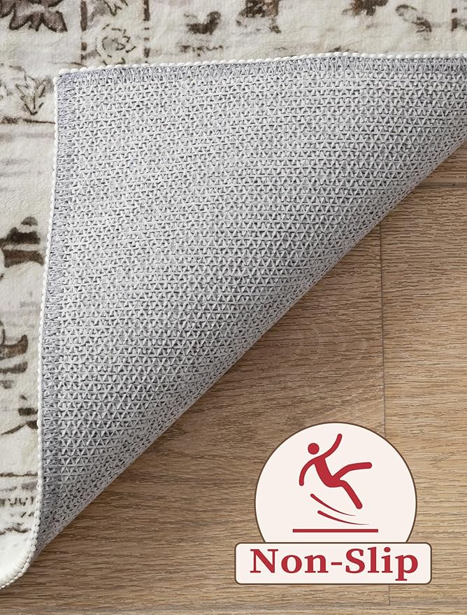 SERISSA Boho Washable Runner Rug, 2x5 Rug Non-Slip Vintage Earth Tone Hallway - Image 4
