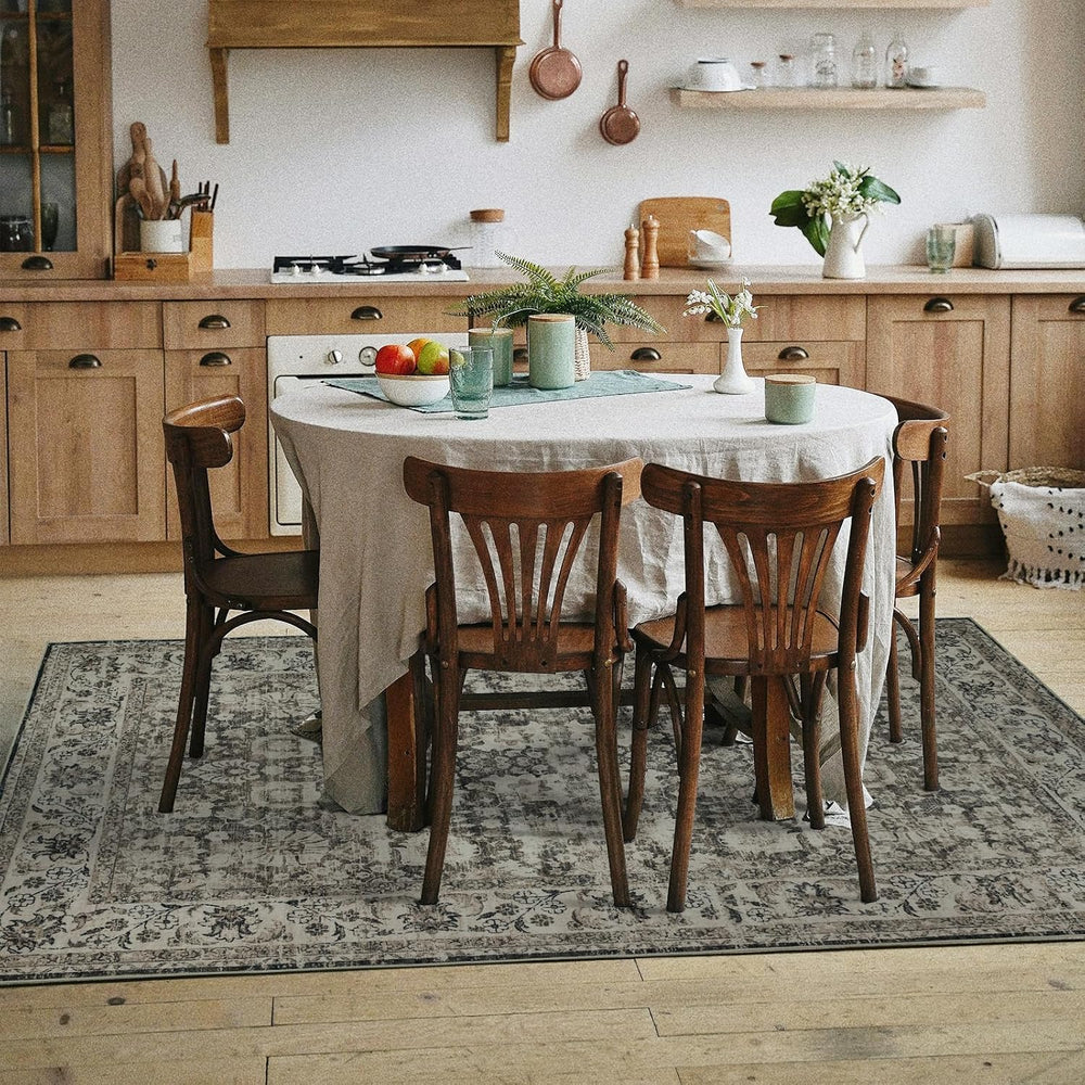 Area Rug 5×7 Washable Rugs for Bedroom Brown