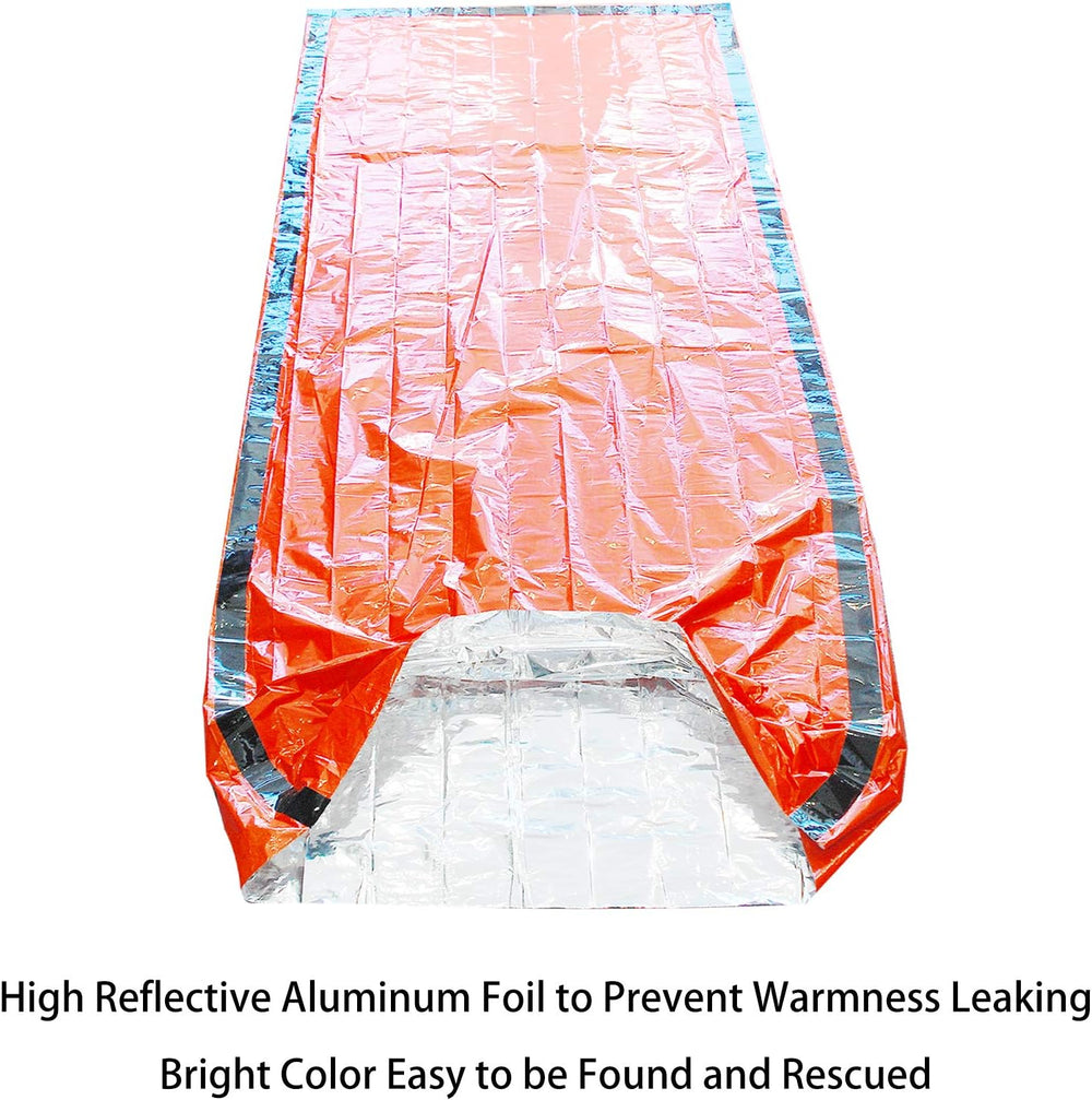 4 Pack Emergency Bag Survival Bivvy Sack with Whistles, Lightweight Portable ...