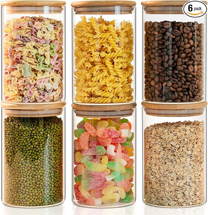 Liuruiyu Glass Food Storage Jars 6-Pack 37oz by Liuruiyu