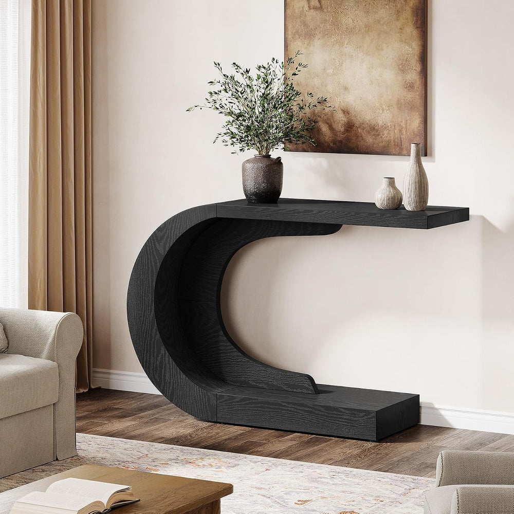 Tribesigns 43.3" Mid-Century Modern Console Table for Entryway, Wood C-S...