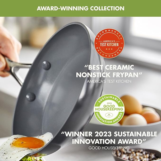 GreenPan Valencia Pro Ceramic Nonstick 22 Piece Cookware Set, Hard Anodized - Image 3