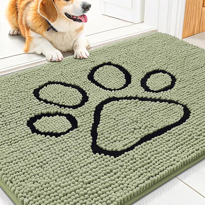 Smiry Dog Door Mat for Muddy Paws, Absorbent Dirt Trapper Non Slip Quick Dry by Smiry