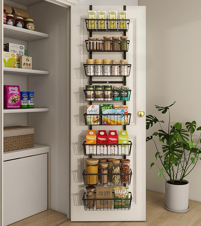 Mefirt 12 Inch Wide Narrow Over The Door Pantry Organizer, Pantry Organization by Mefirt