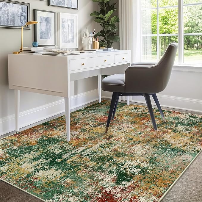 Washable Area Rugs 8'x10' Non-Slip Modern Abstract Soft - Image 3
