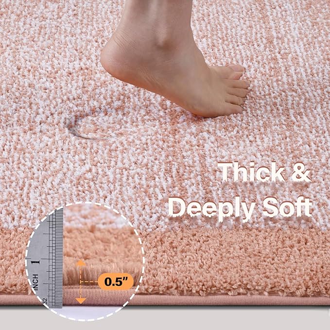 Bathroom Rugs 24x17 Non Slip Washable, Soft Absorbent Quick Dry Mats - Image 4