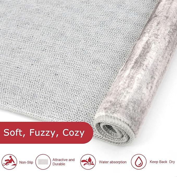 KOZYFLY Modern Abstract Washable Rug Runner 2.6x14 Hallway Rug Runner Non-Slip - Image 6