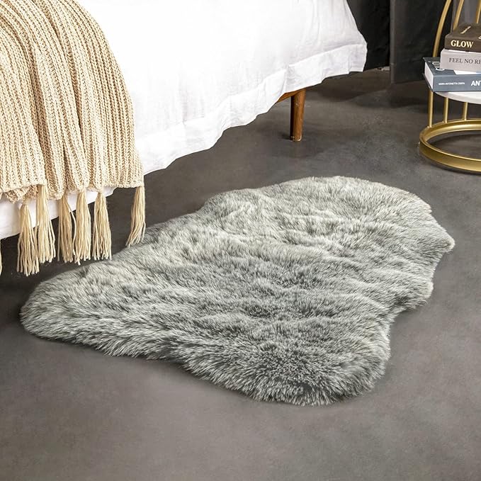 Ashler HOME DECO Soft Fox Faux Fur Chair Couch Cover Area Rug - Image 2