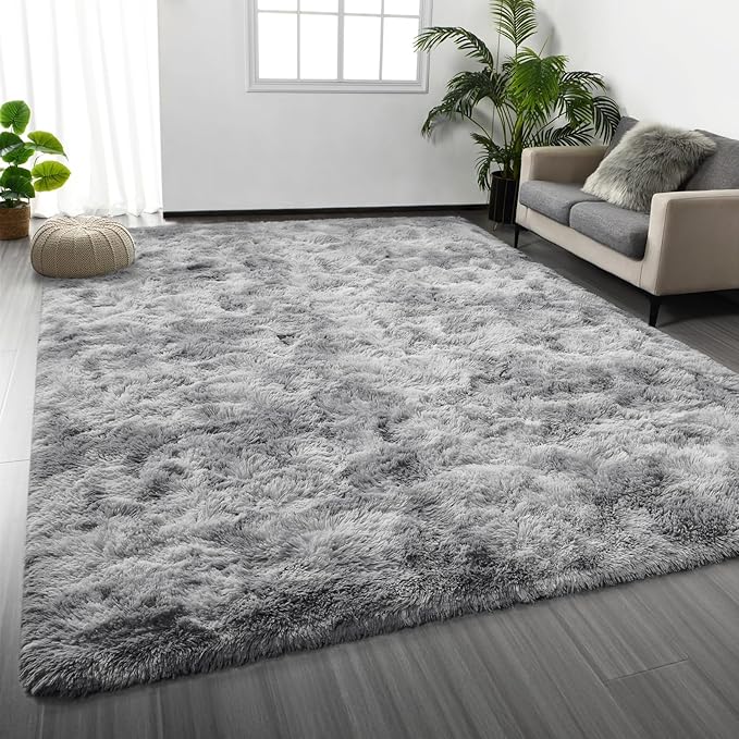 Deerhoo Shag Area Rug, 4 X 6 Tie-Dyed Plush Fuzzy Rugs by Deerhoo