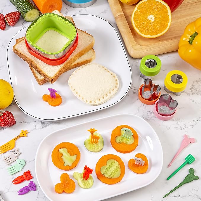 Sandwich Cutter for Kids Lunch 22 Pcs, Nifogo Sandwich Maker, Cookie Cutters - Image 7