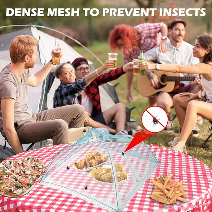 7 Pcs Food Covers for Outside, 17 inch Pop-up Umbrella Mesh Food Tents - Image 6