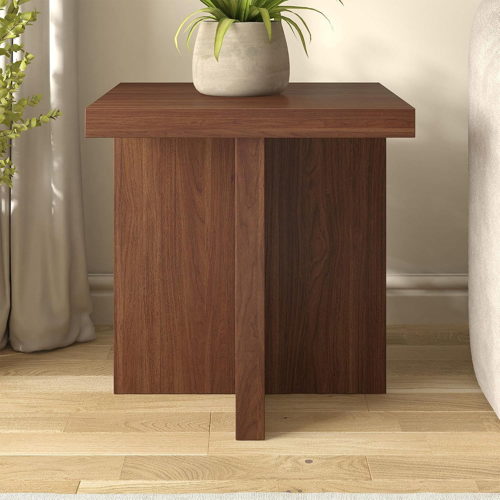 Henn&Hart 22" Scandinavian Wooden Square End Table, Side Table, Nigh...