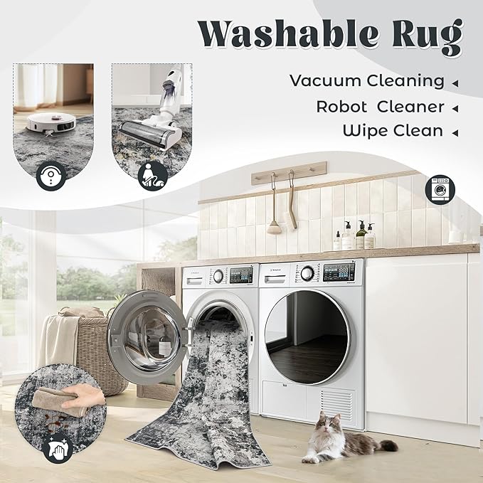 XLUEZ 6x9 Area Rugs for Living Room, Washable Modern Abstract Large Area Rug - Image 2