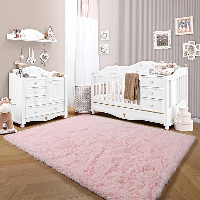 ONASAR Pink 6x9 Area Rugs for Living Room Bedroom, Large Fluffy Bedside Throw - Image 7