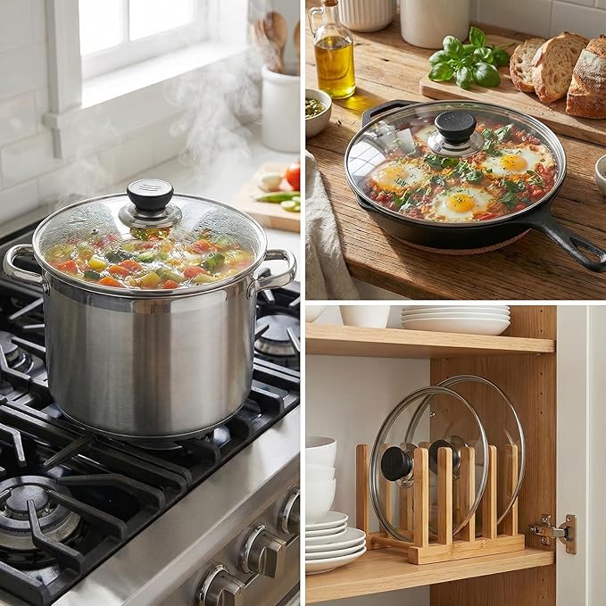 12 Inch Pan Lid, Tempered Glass Cast Iron Lids - Image 5