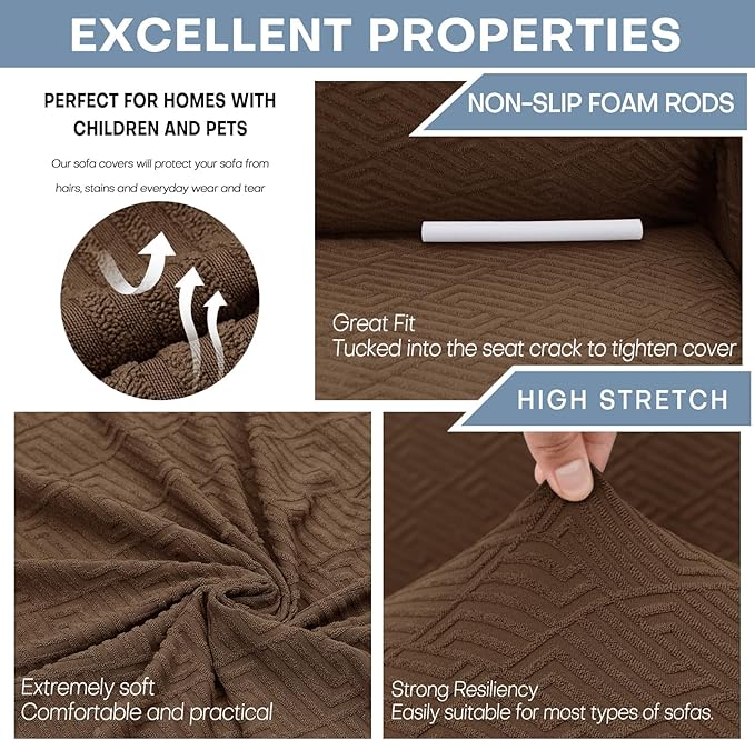 ZNSAYOTX 1 Piece Jacquard Chair Slipcovers - Image 4