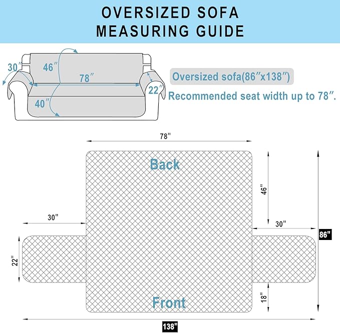 Reversible Oversized Sofa Covers Couch Cover Furniture Protector - Image 7