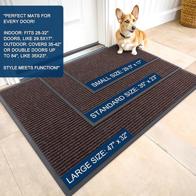 OLANLY Front Door Mat Indoor Outdoor Entrance, Waterproof Heavy Duty Doormat ...