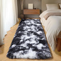ONASAR Runner Rugs for Bedroom Living Room, Fluffy Black and White 2x6 Bedside by ONASAR