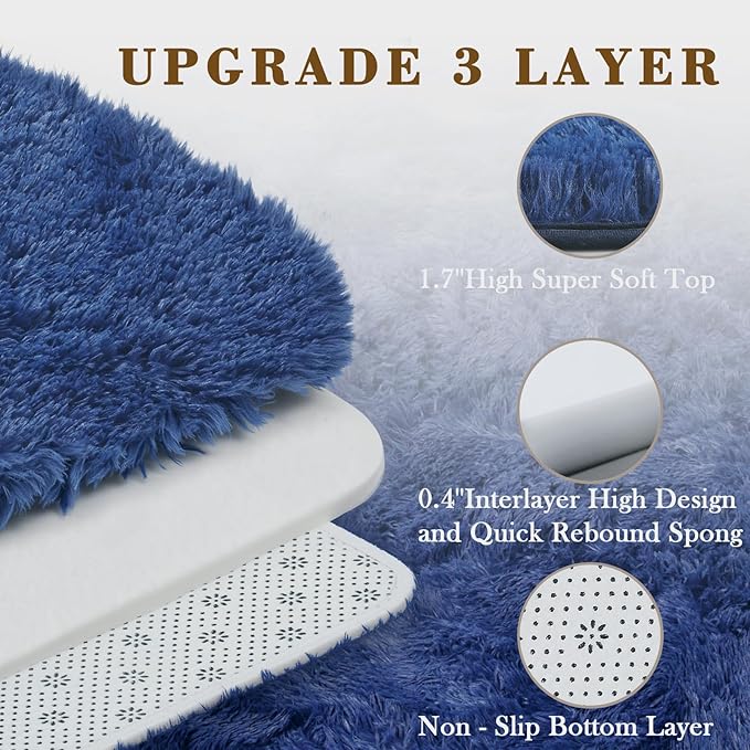 Area Rugs 9x12 Living Room, Shaggy Carpet Soft Plush Furry Bedside Rug Large - Image 4