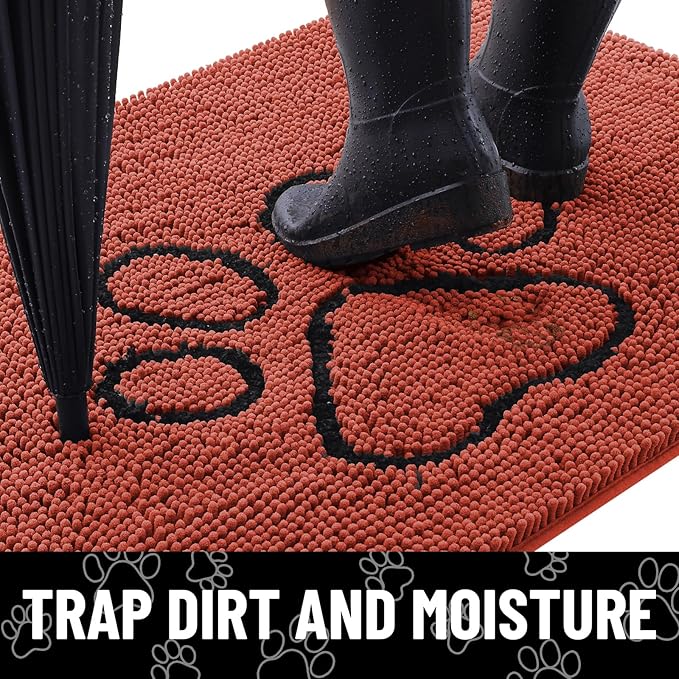 Smiry Dog Door Mat for Muddy Paws, Absorbent Dirt Trapper Non Slip Quick Dry - Image 2