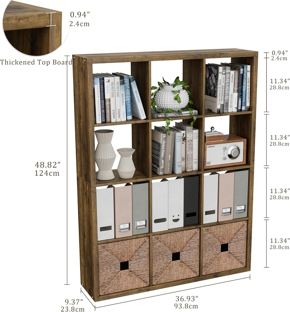 Cube Storage Organizer Bookcase, Decorative 11 inch Open Back Cubical Shelf w...