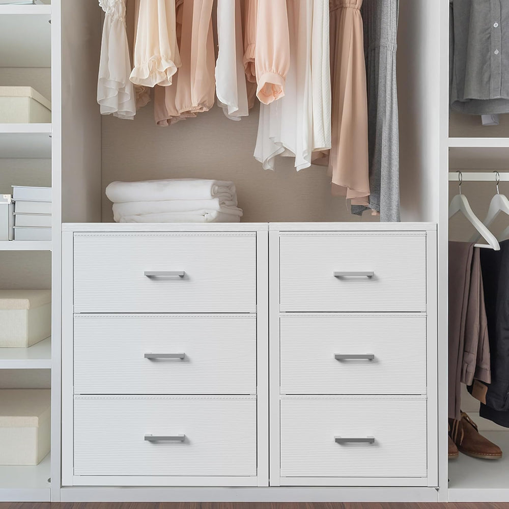 BOLUO Closet Drawers White 3 Drawer Dresser for Closet Organizers and Storage...