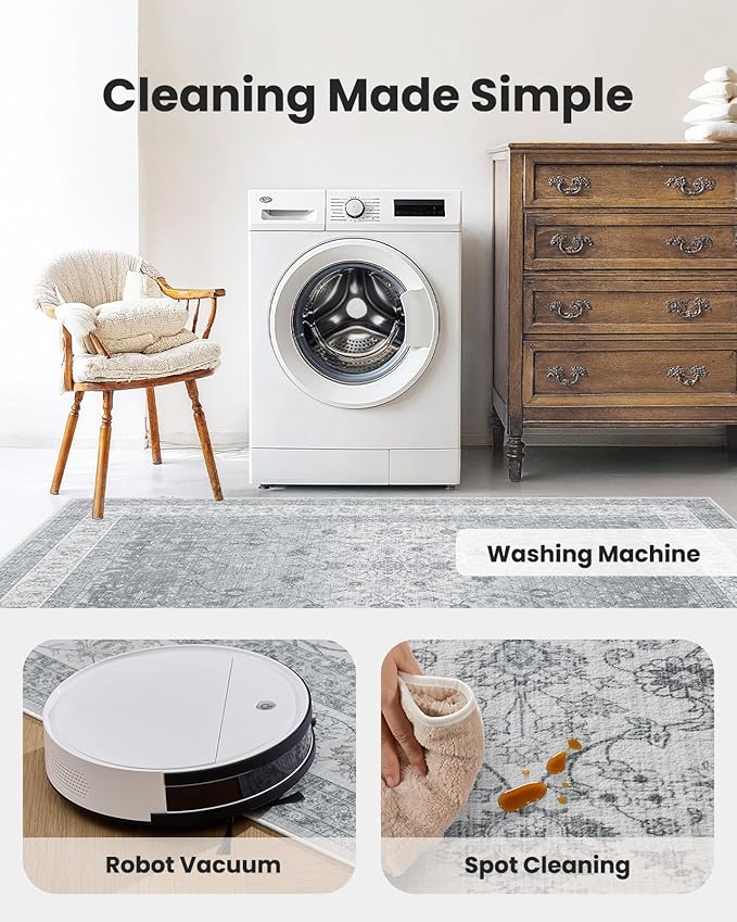 AMADA HOMEFURNISHING 5x7 Area Rugs, Washable Living Room Rug - Image 4