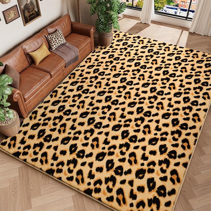 Amearea Soft Leopard Rugs for Bedroom Living Room, 6x9 Modern Cheetah Print - Image 8