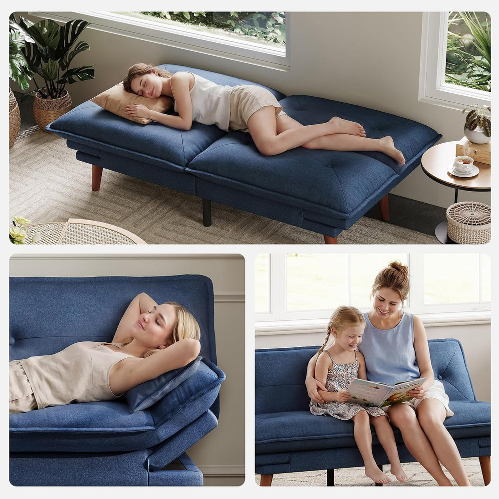 LINSY HOME Futon Sofa Bed, 70" Chenille Futon Couch with Adjustable Back...