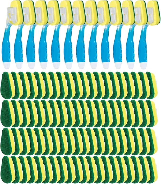 LOLA Dish Brush w/Soap Dispenser Wand, 12 Brushes w/Heads & 72 Refills by LolaProducts