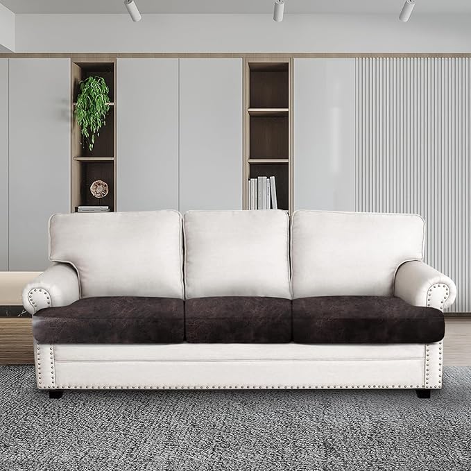 Leather Look Couch Cushion Covers Sofa Seat Slipcovers Sets Couches Furniture - Image 3