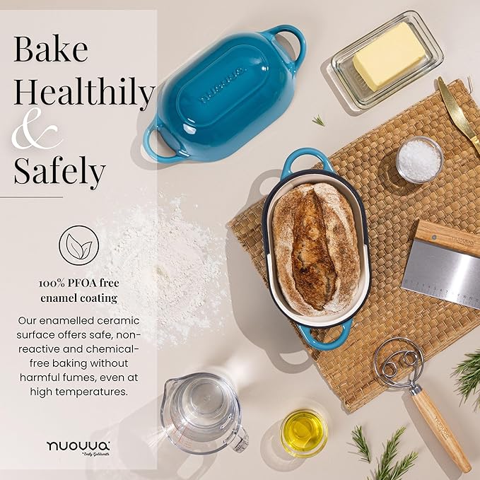 Dutch Oven For Sourdough Bread Baking – Enamelled Cast Iron Bread Loaf Pot –