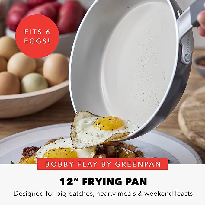 GreenPan x Bobby Flay 12" Nonstick Frying Pan Skillet, PFAS-Free Diamond Ceramic - Image 3