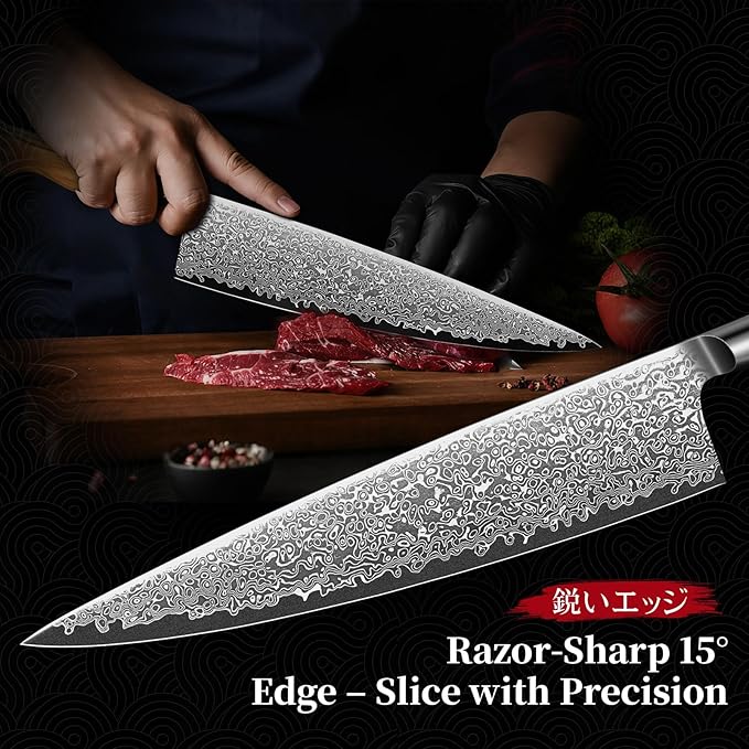 TIVOLI Japanese Gyuto Knife 10 Inch– VG-10 Damascus Chef Knife - Image 5